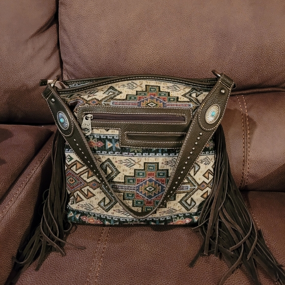 Montana West Handbags - Montana west western Aztec fringe grey handbag.